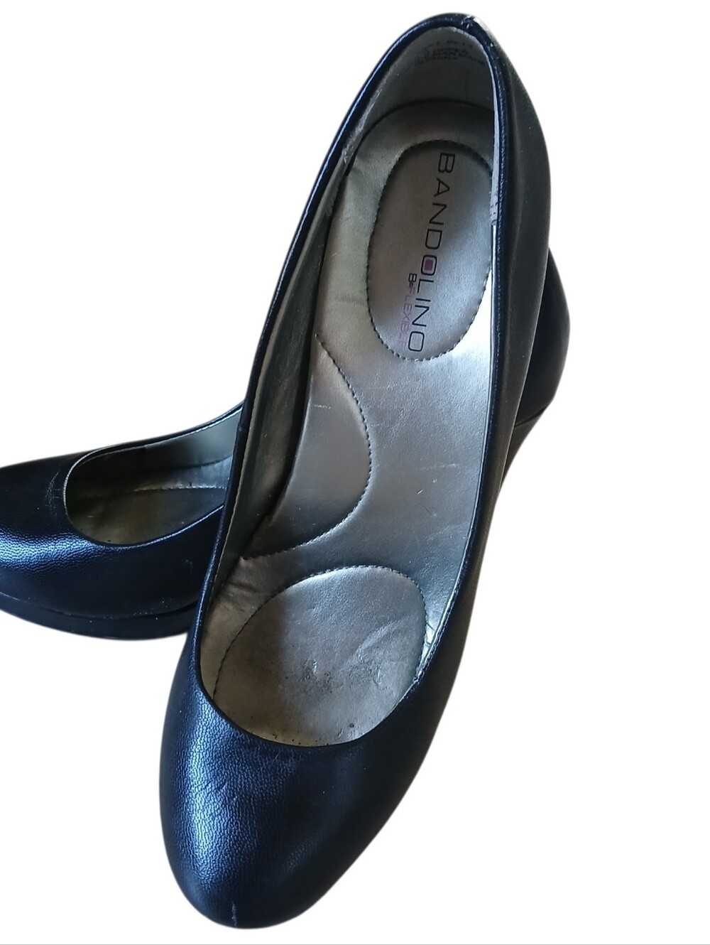 Bandolino Women's Black Leather Pump 4" Heels Classic Boflexible Size 6 - Picture 3 of 16